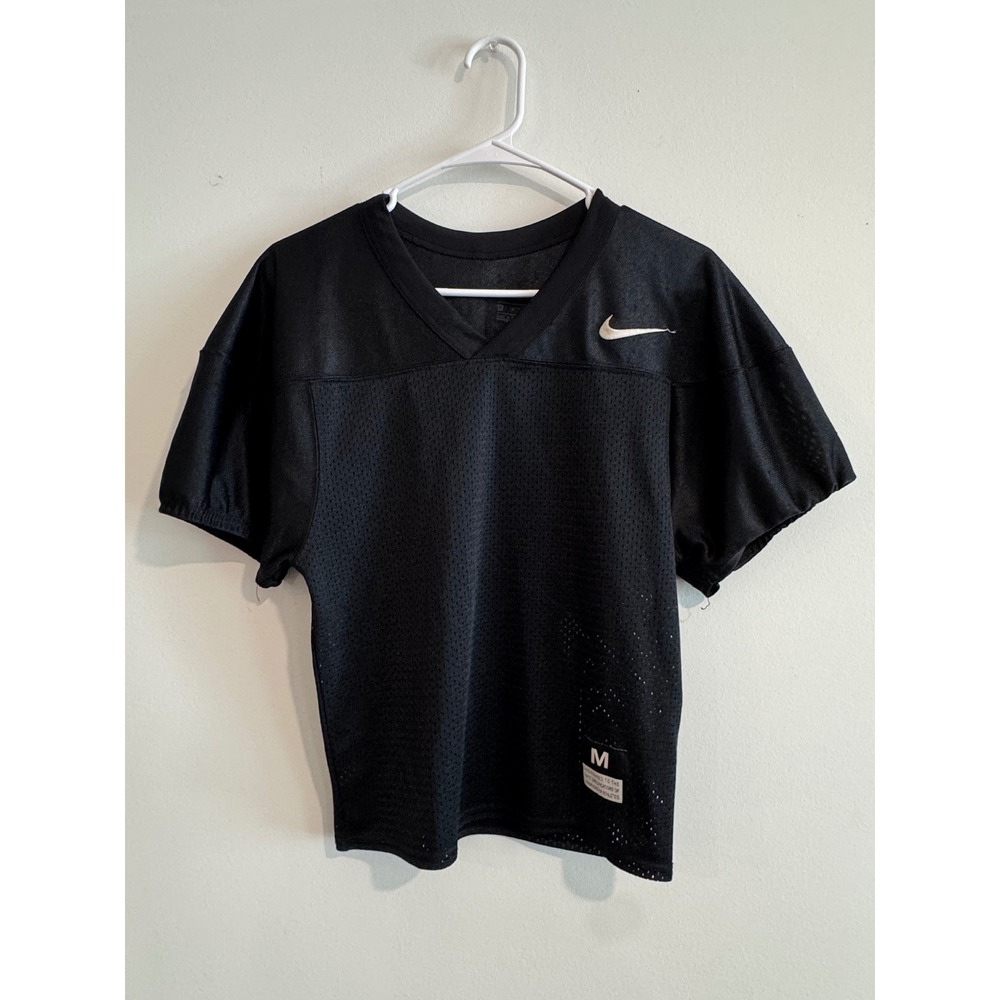 Nike Football Practice Jersey Boys‎ Size Medium Black Mesh V-Neck